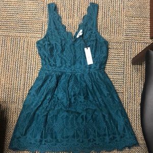 BB Dakota Teal Lace Dress